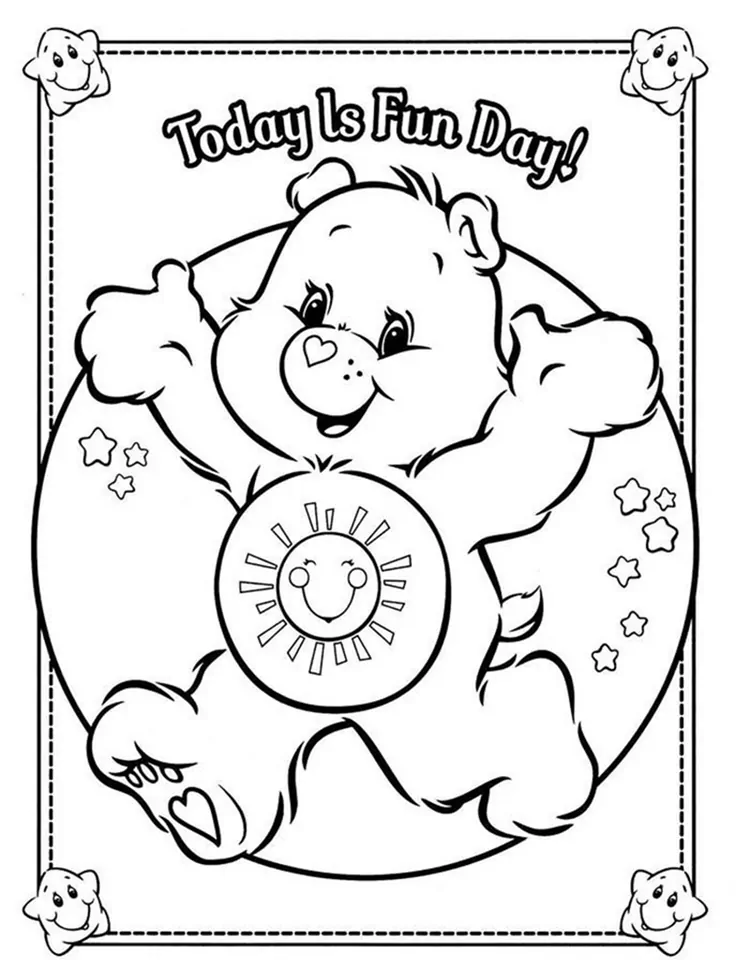 care bear colouring pages to print