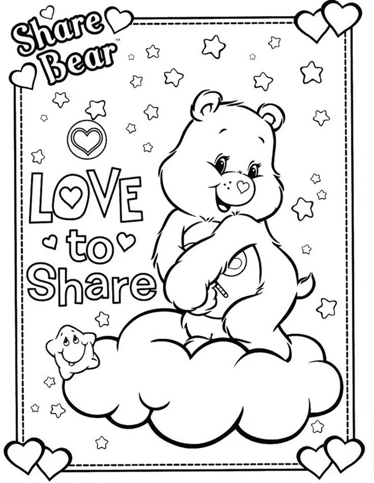 cute care bear coloring pages