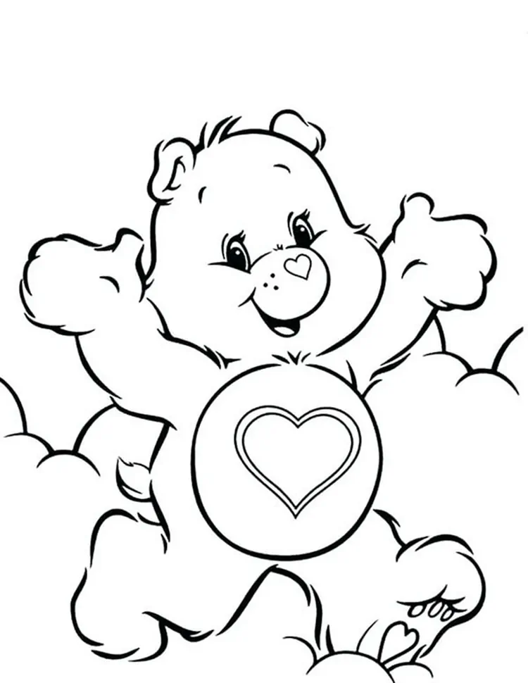 lucky care bear coloring pages