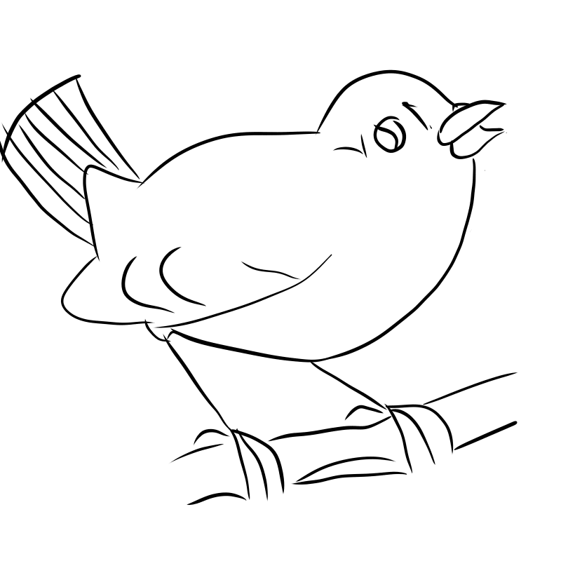 cartoon bird coloring page