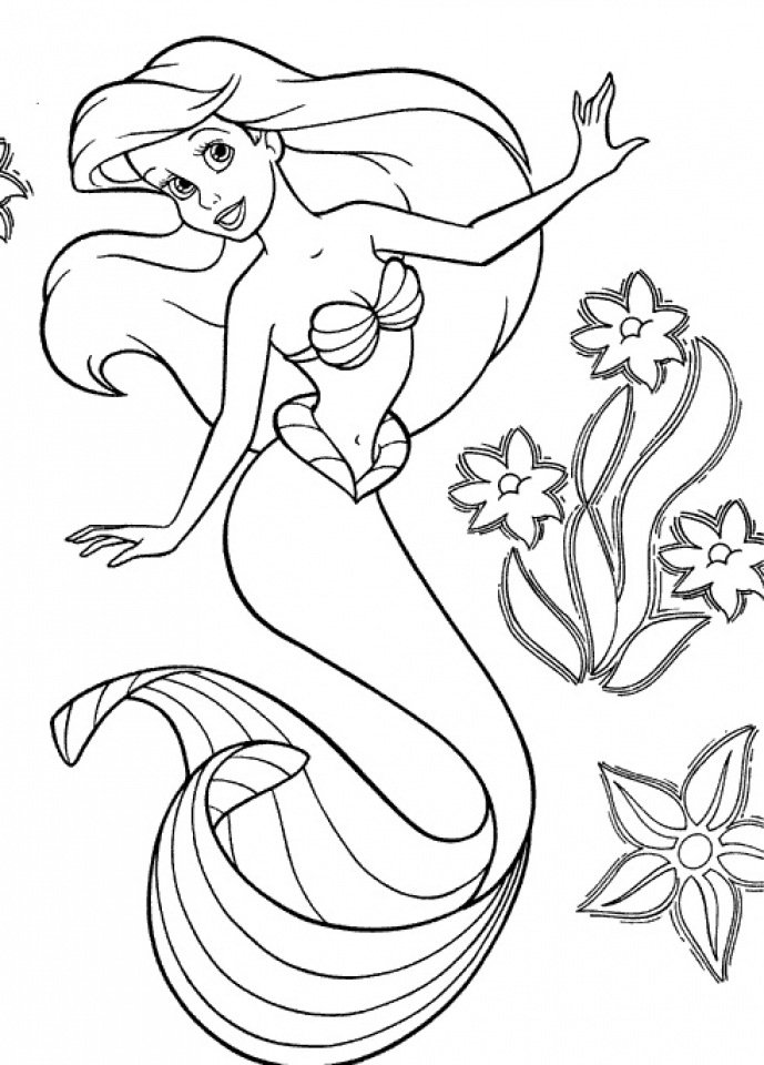cartoon mermaid coloring pages