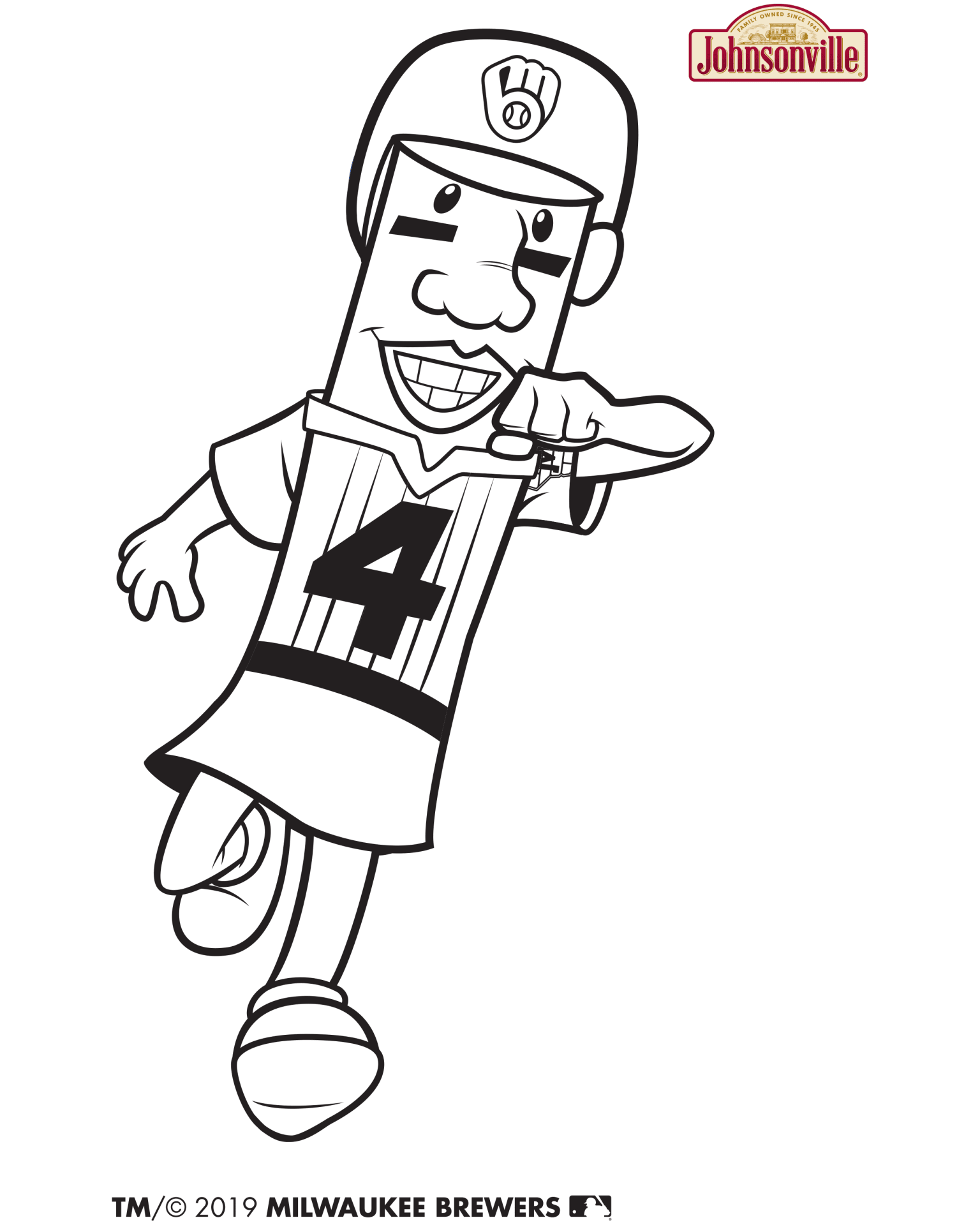 cartoon milwaukee brewers coloring pages