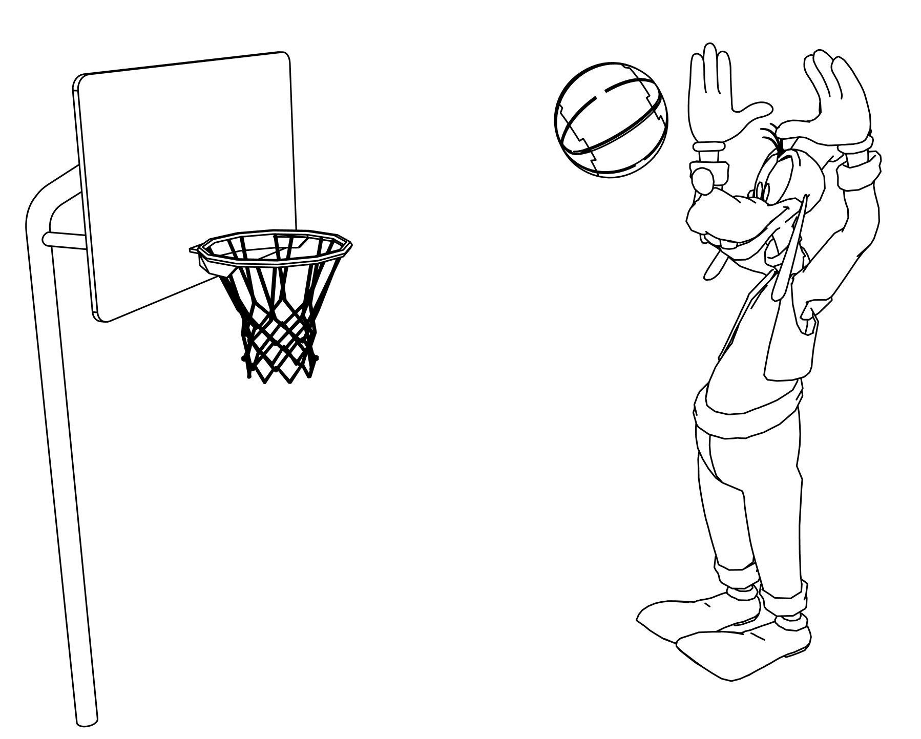 cartoon netball coloring pages
