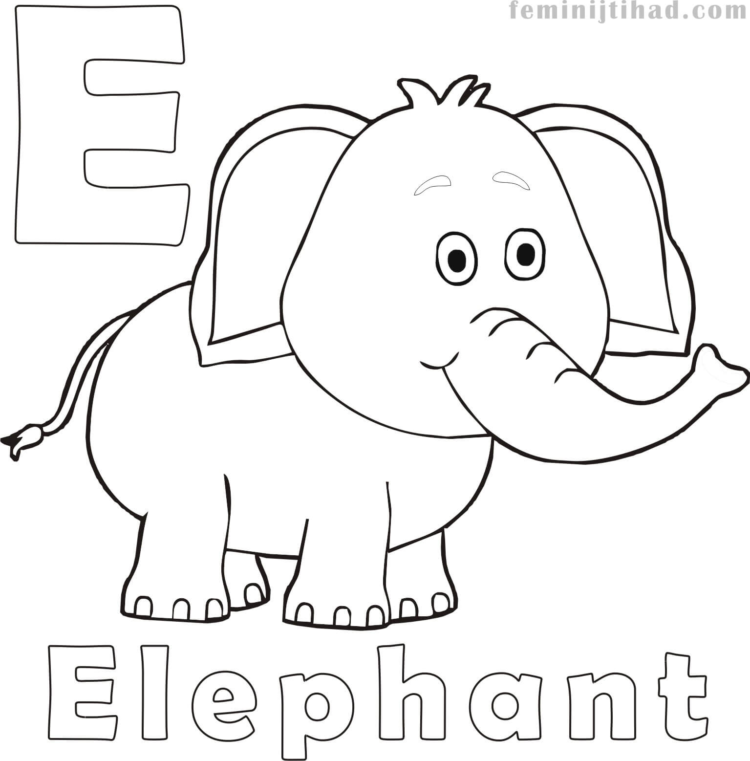 cartoon elephant coloring page