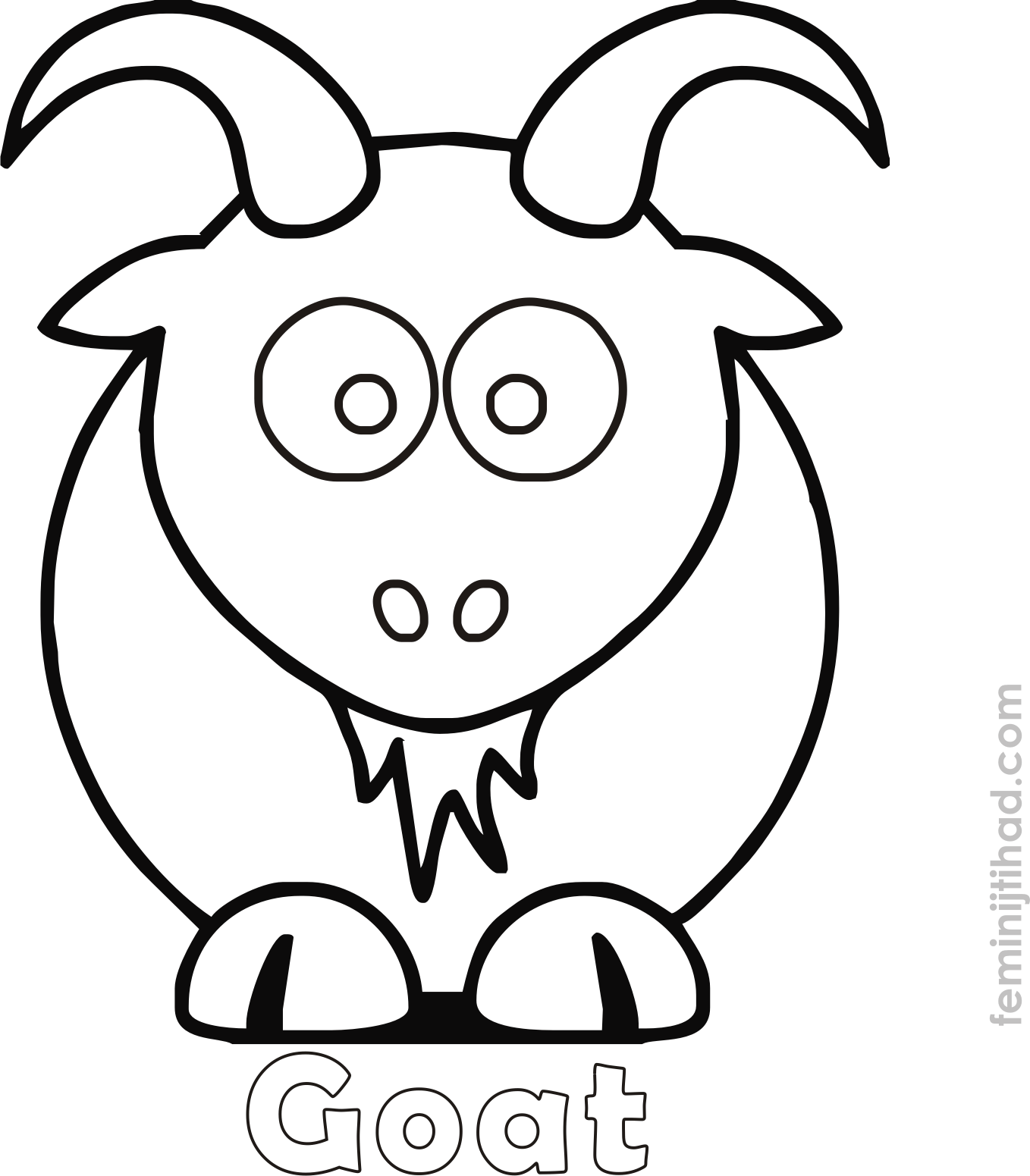 cartoon goat coloring page