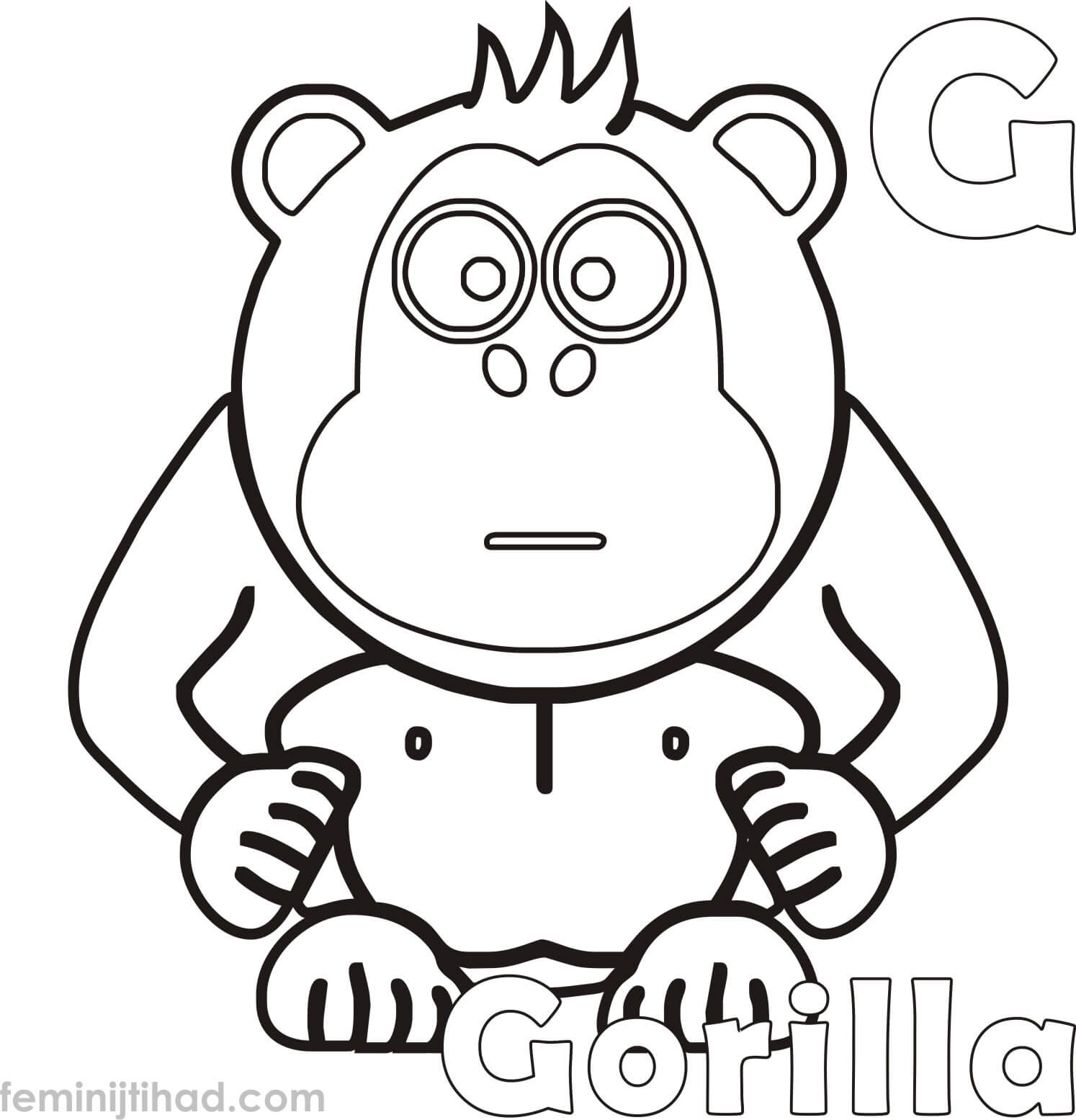 cartoon gorilla coloring page
