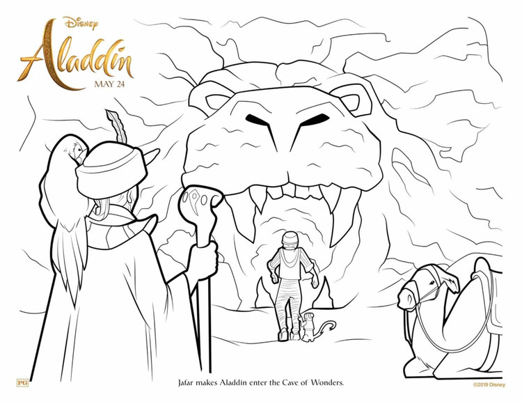 cave of wonder aladdin coloring pages