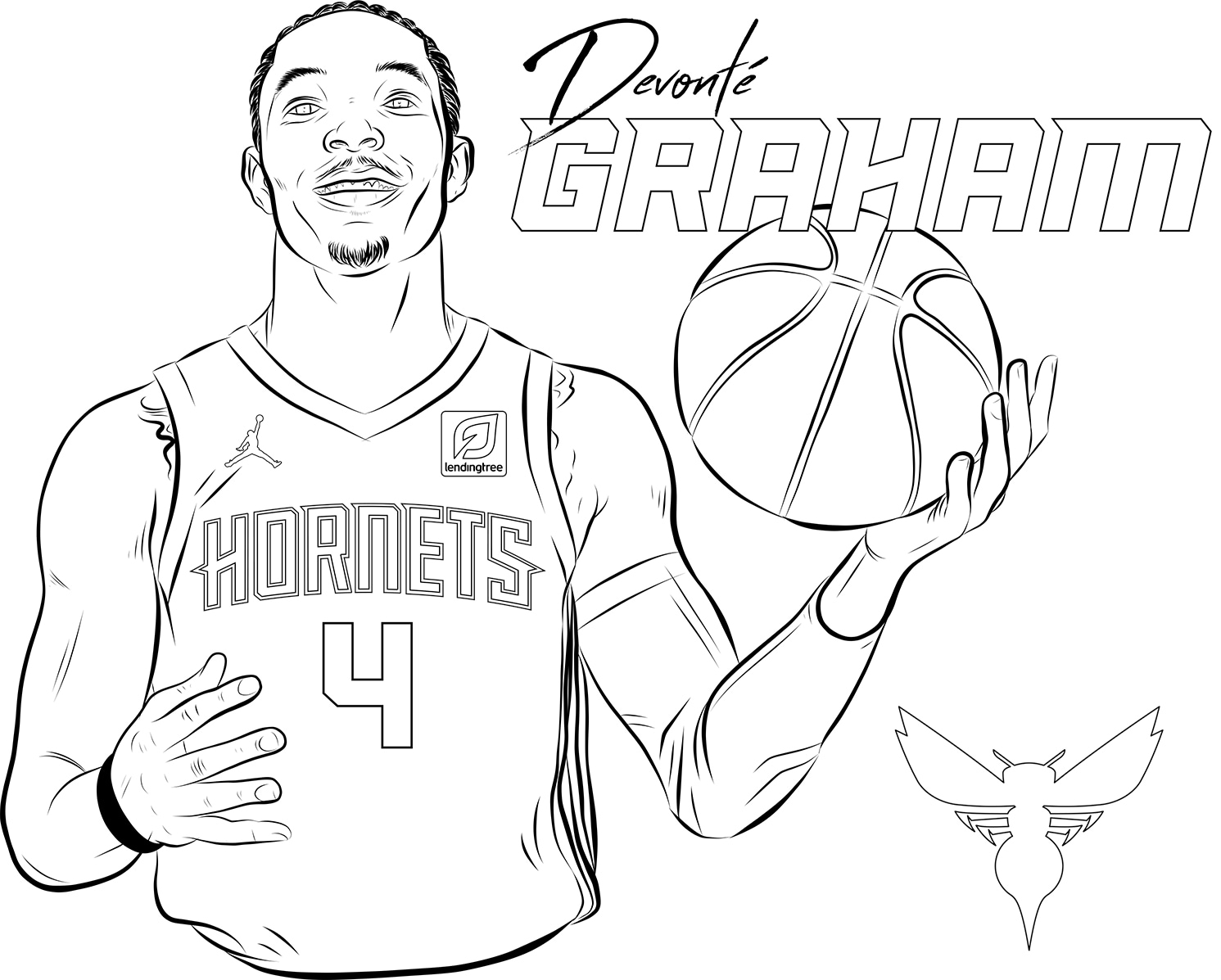 charlotte hornets coloring pages player