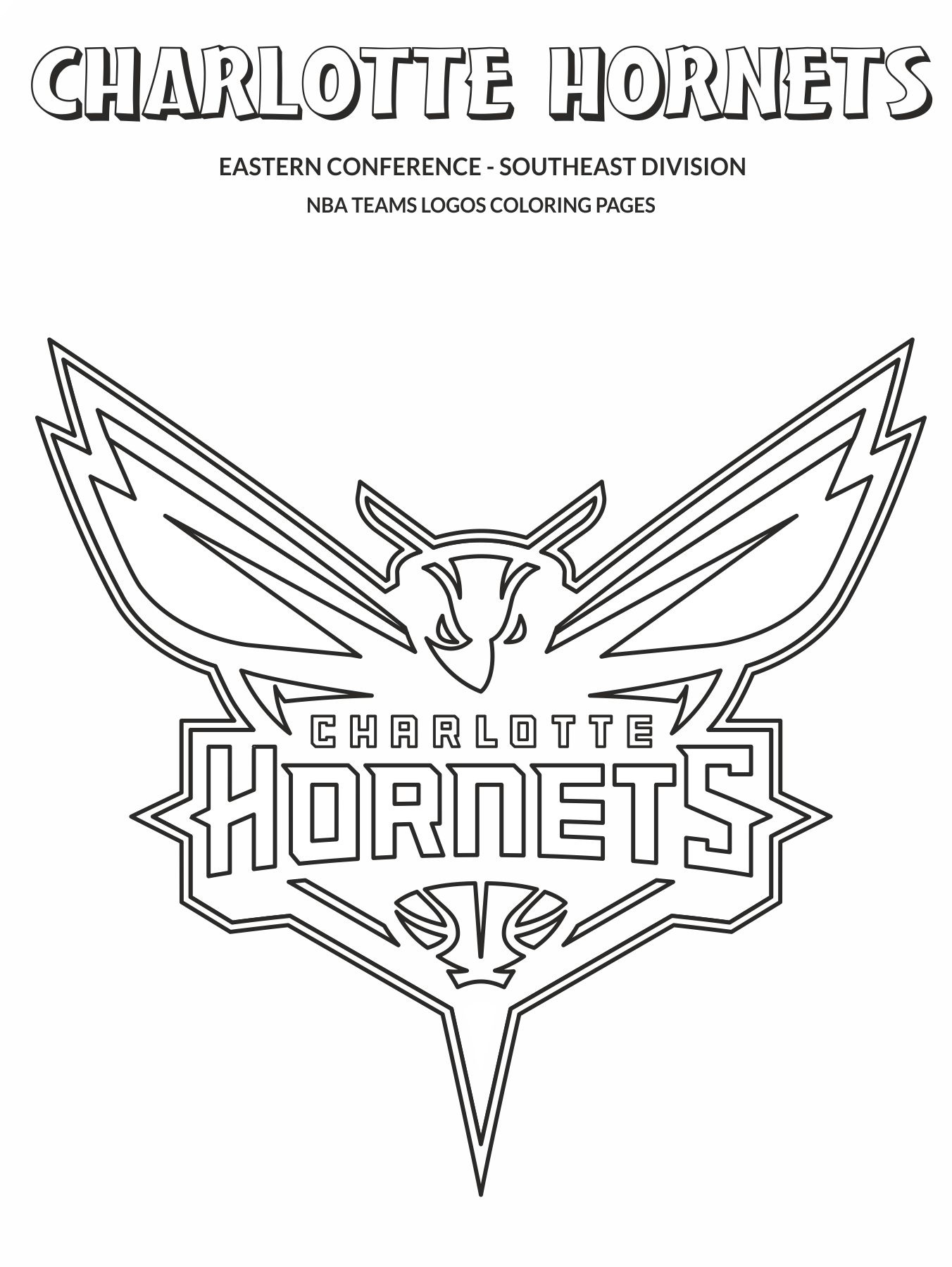 charlotte hornets logo coloring pages