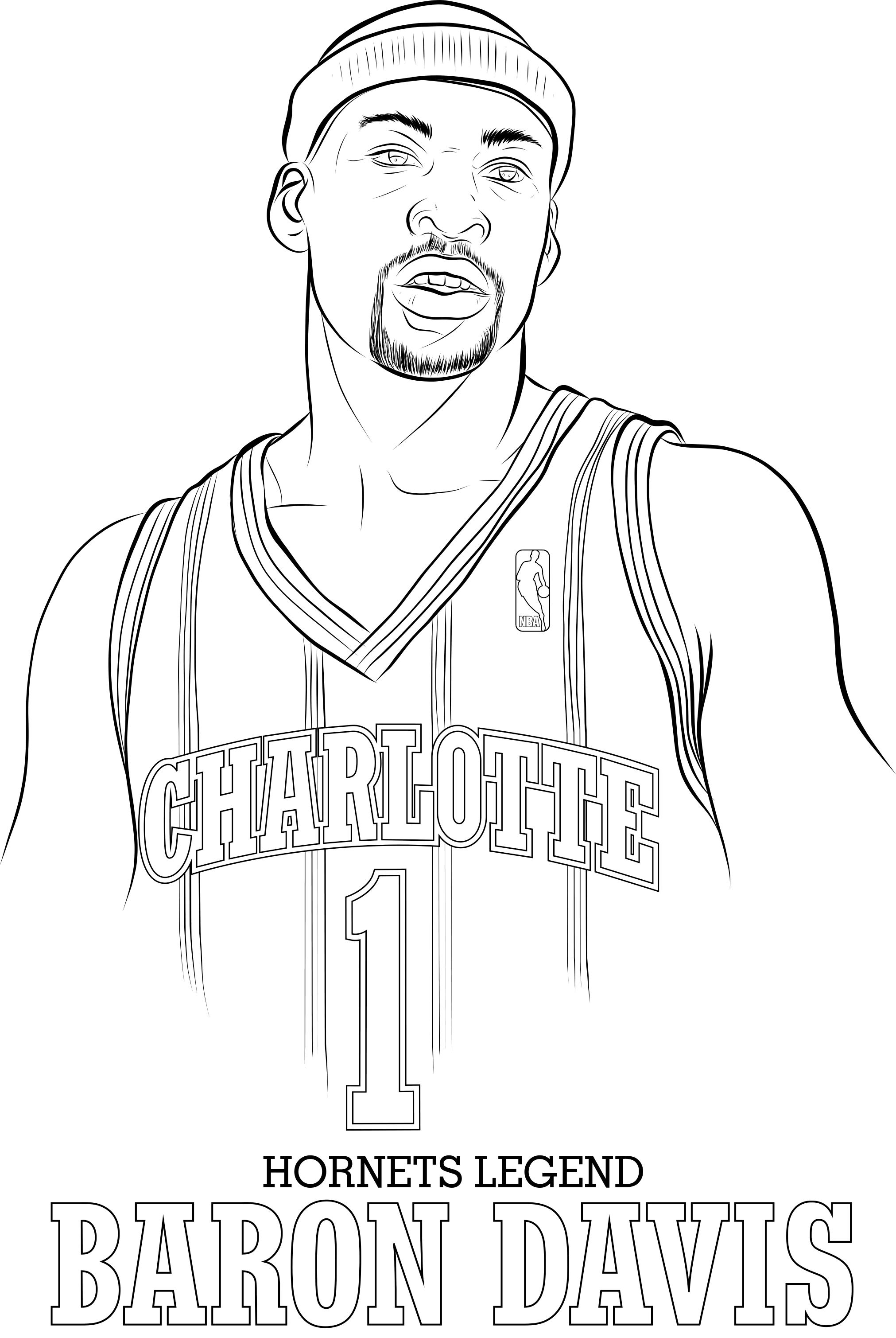 charlotte hornets player coloring pages