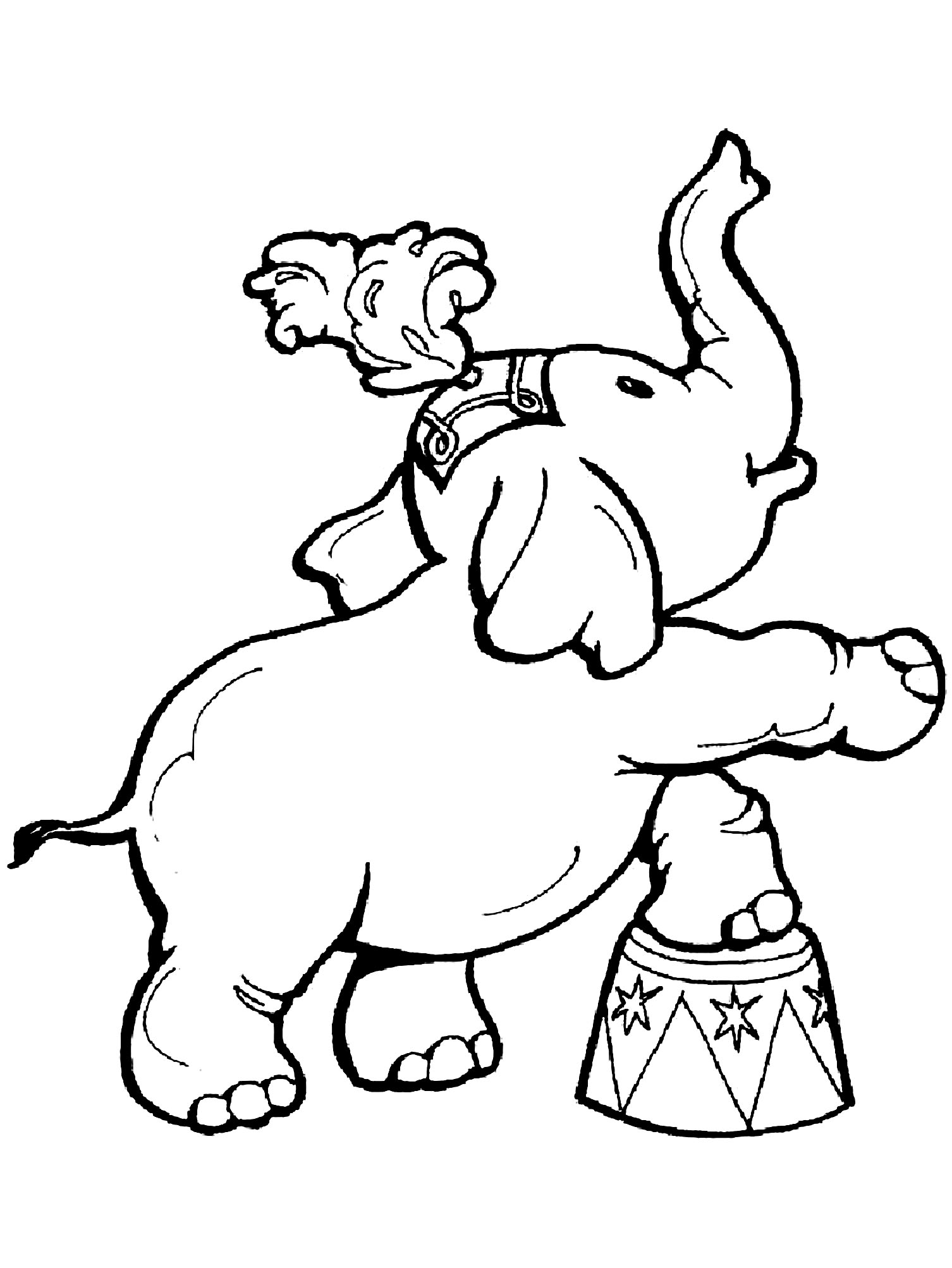 circus elephant coloring pages