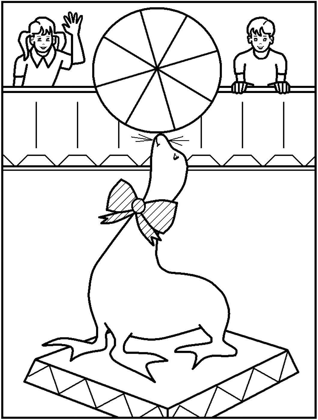 circus seal coloring pages