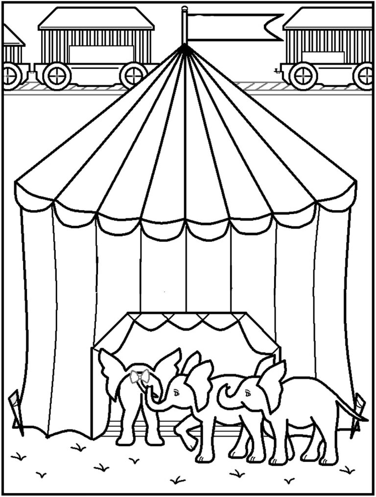 Cheerful Circus Coloring Pages Pdf To Print - Coloringfolder.com