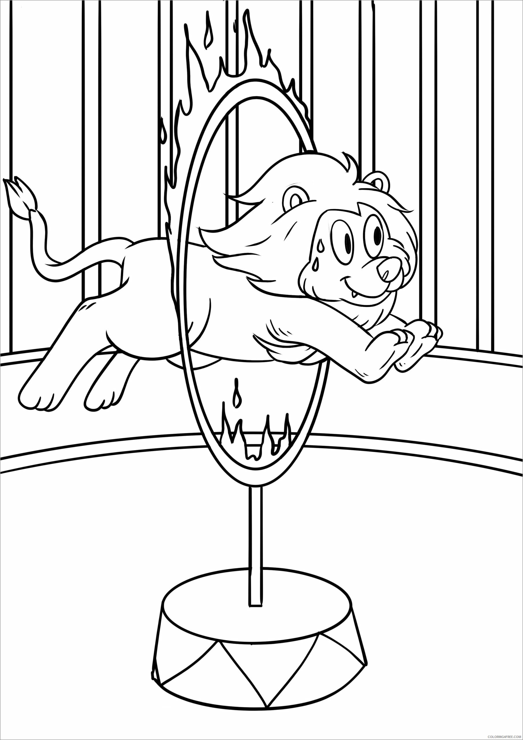 circus lion coloring page