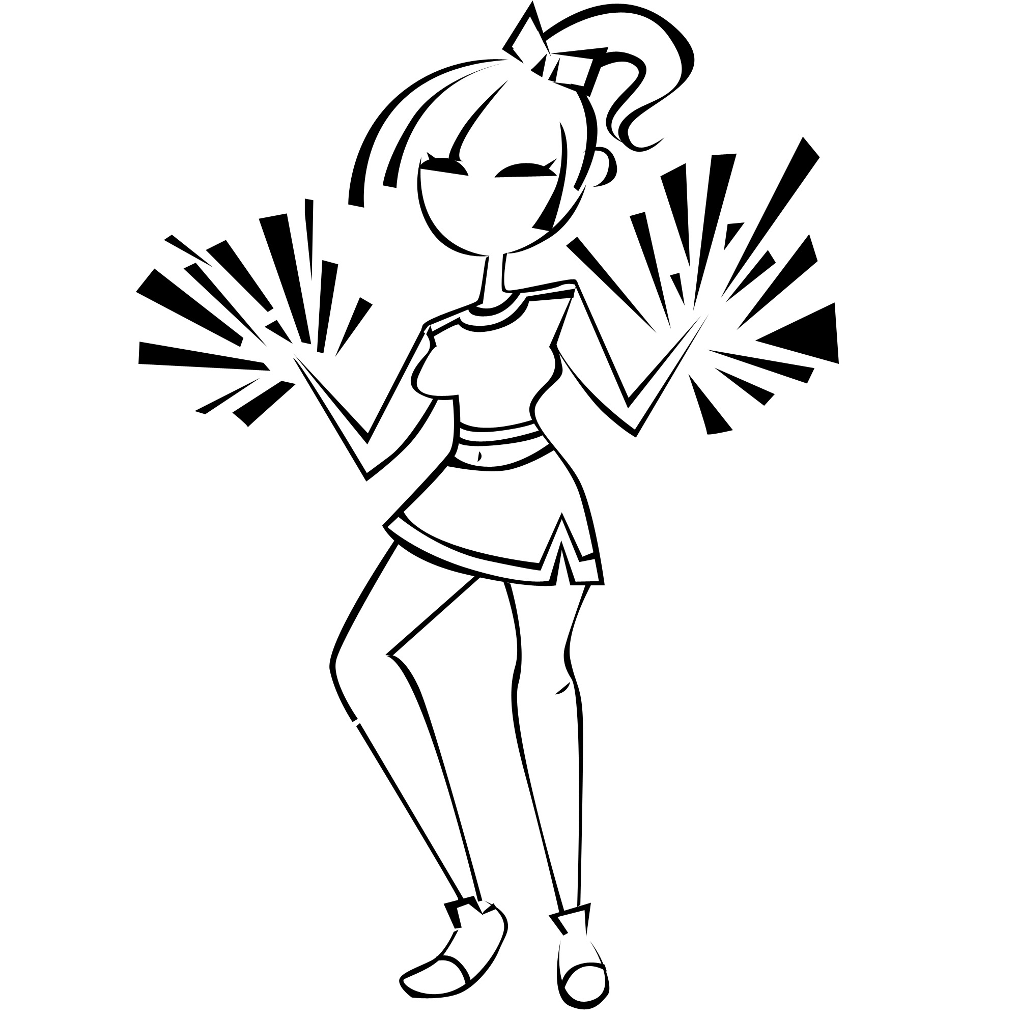 coloring pages for cheerleader girls