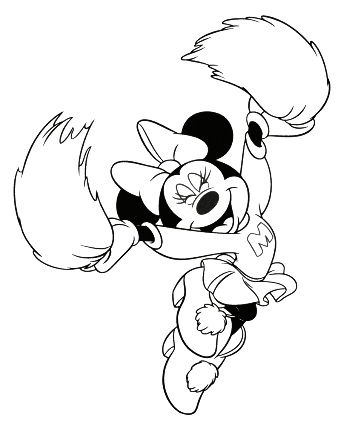 minnie mouse washington redskins cheerleader coloring pages
