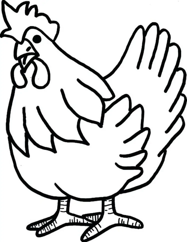 easy rooster image to color
