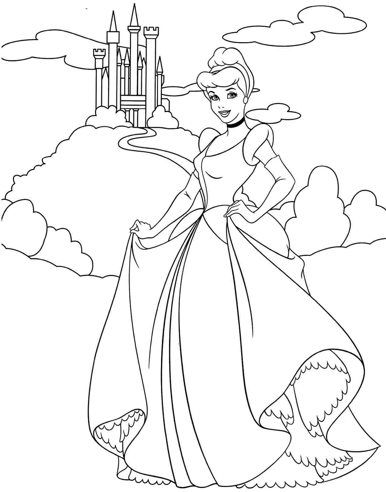 cinderella coloring pages free download