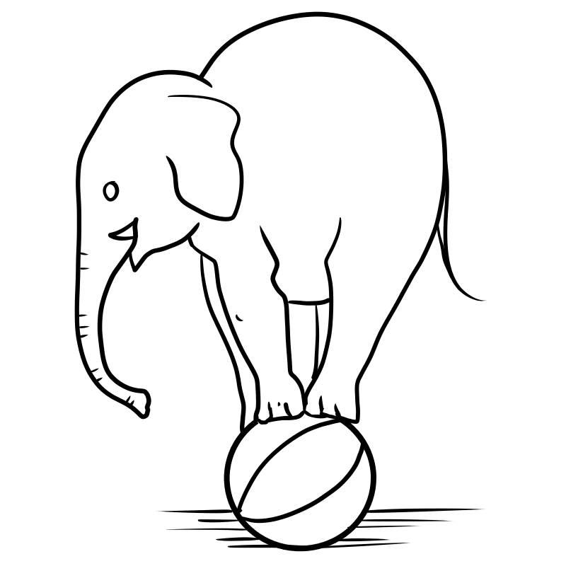 circus elephant coloring page