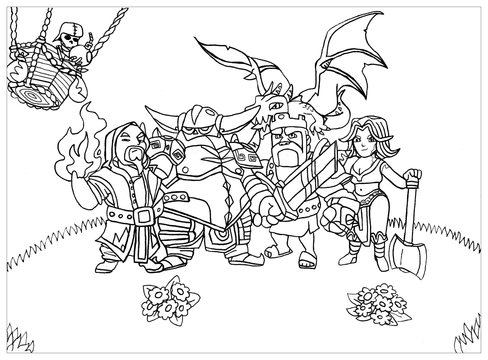 coloring pages clash royale