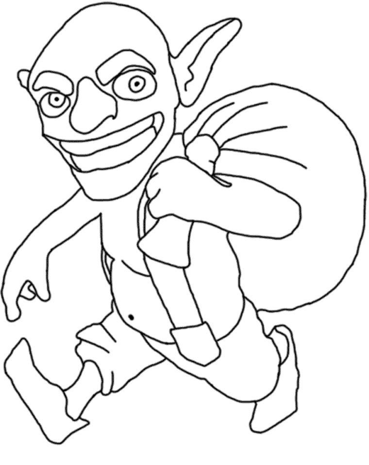 clash royale goblin coloring pages