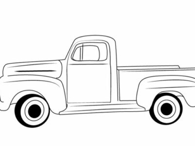 classic ford truck coloring and drawing sheet
