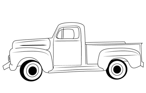 ford truck drawings easy