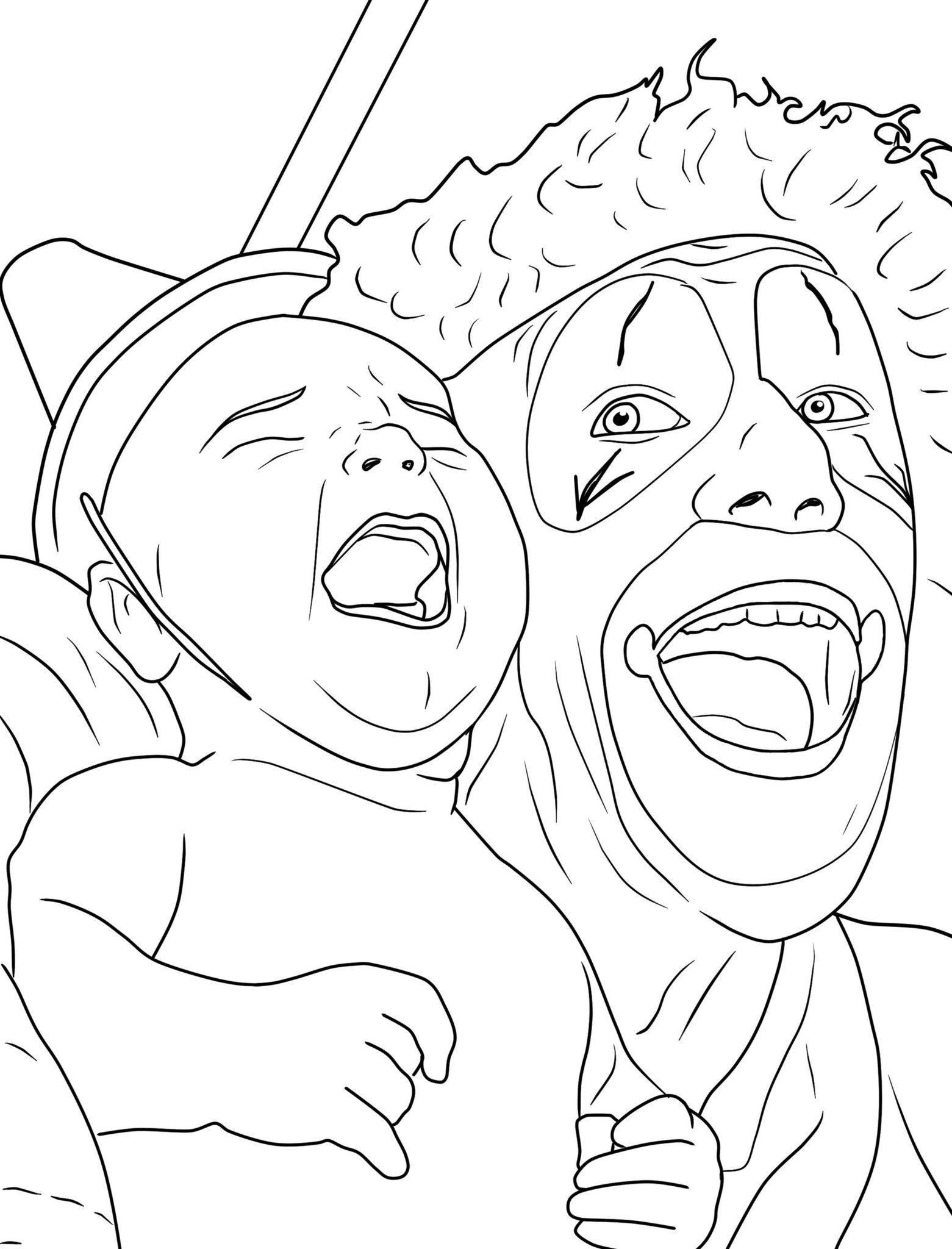 clown coloring pages for adults