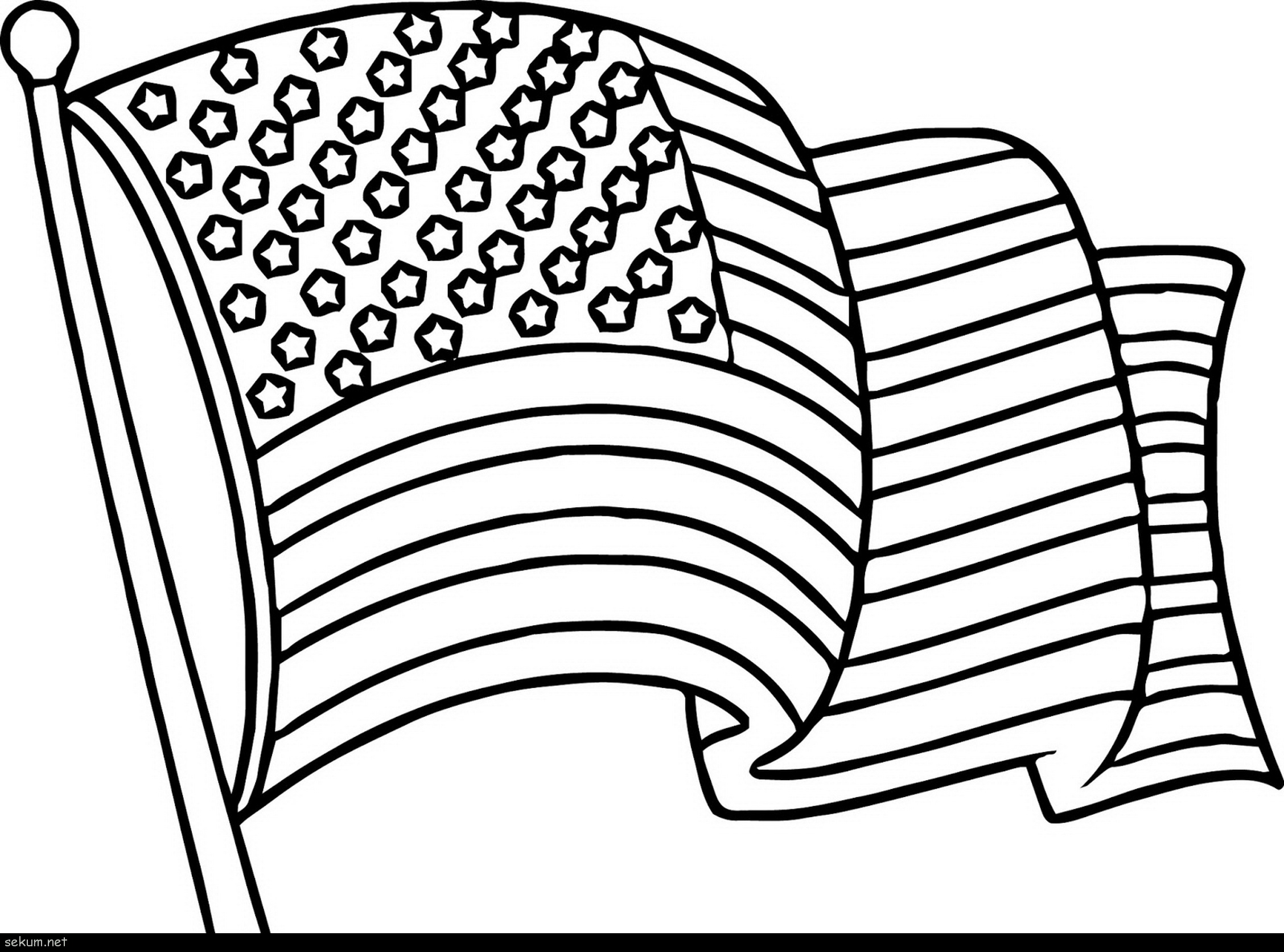 American Flag Coloring Pages PDF