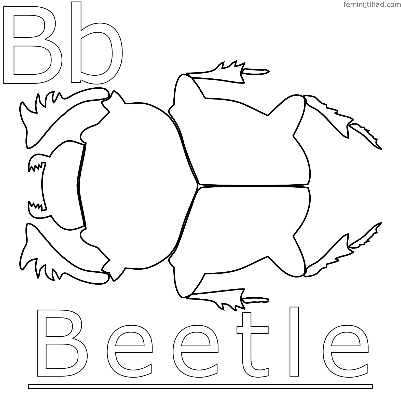 coloring page of a beetle