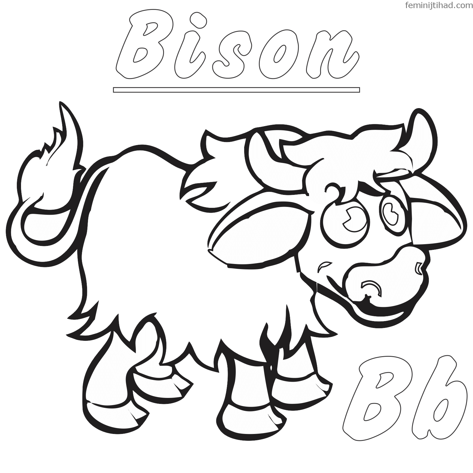 coloring page of a bison
