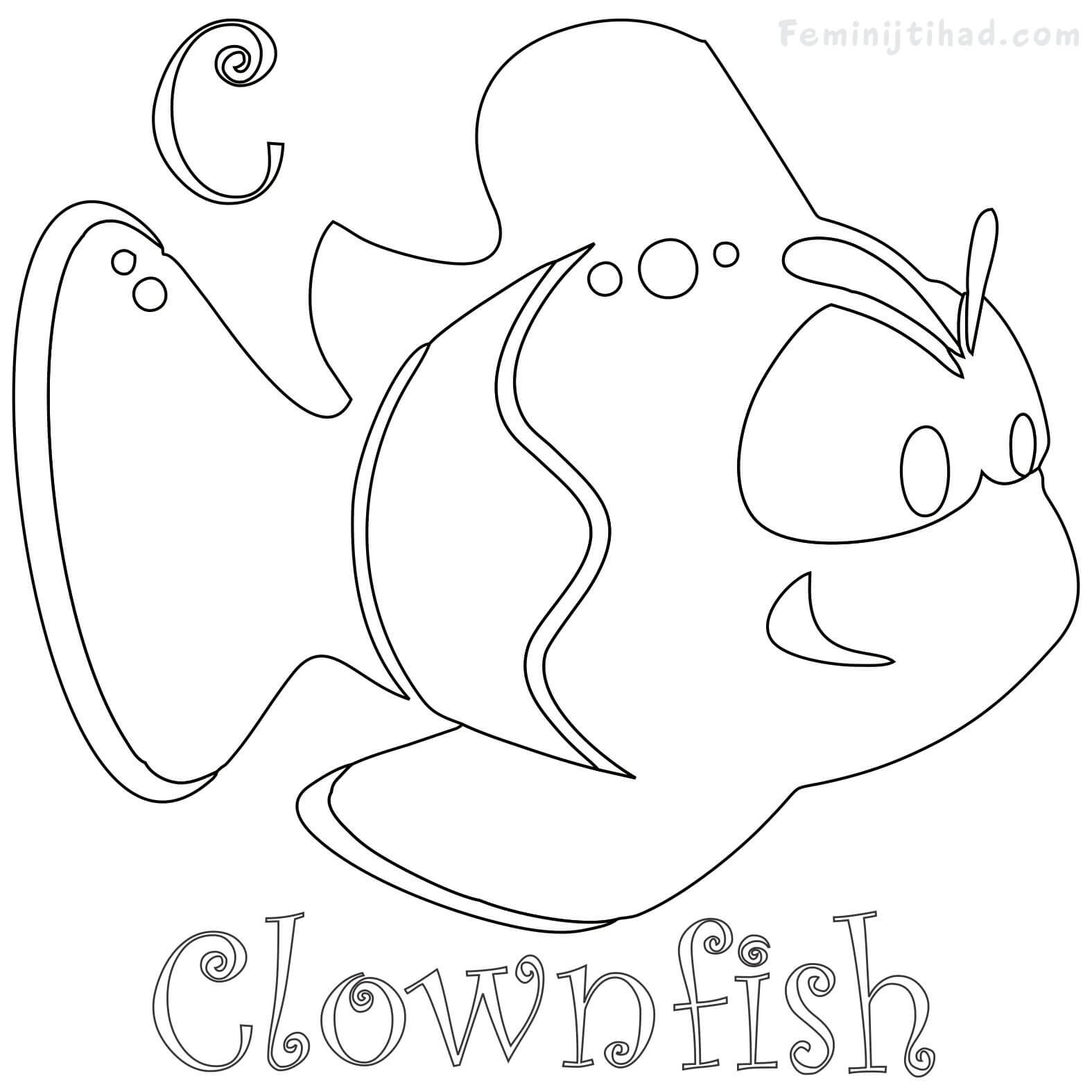 coloring page of a clown fish