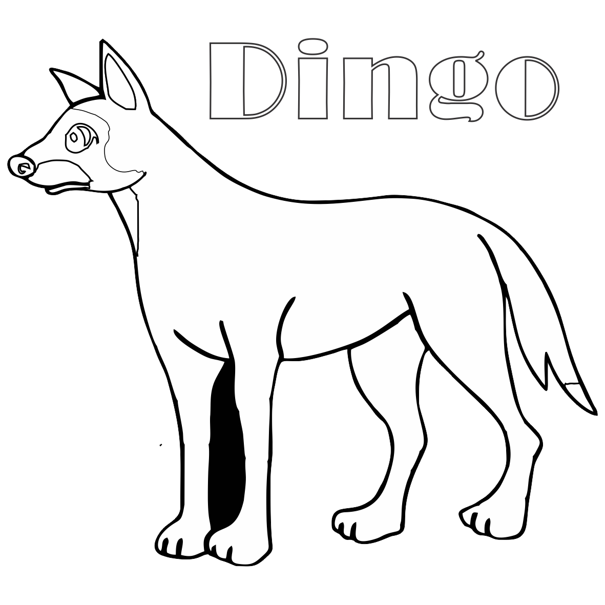 coloring page of a dingo