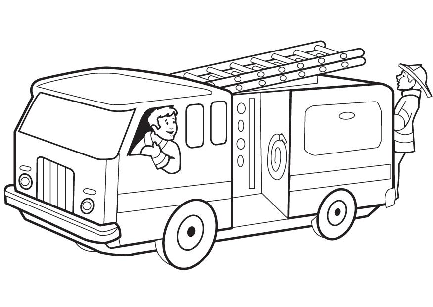 coloring page of a fire truck