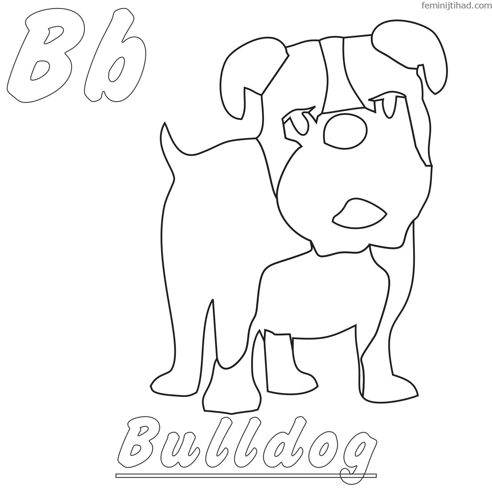 coloring page of bulldog