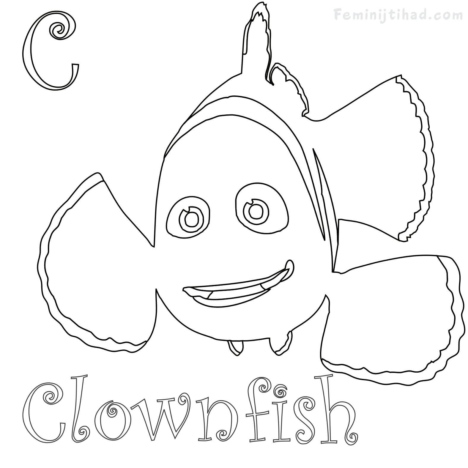 coloring page of clown fish free