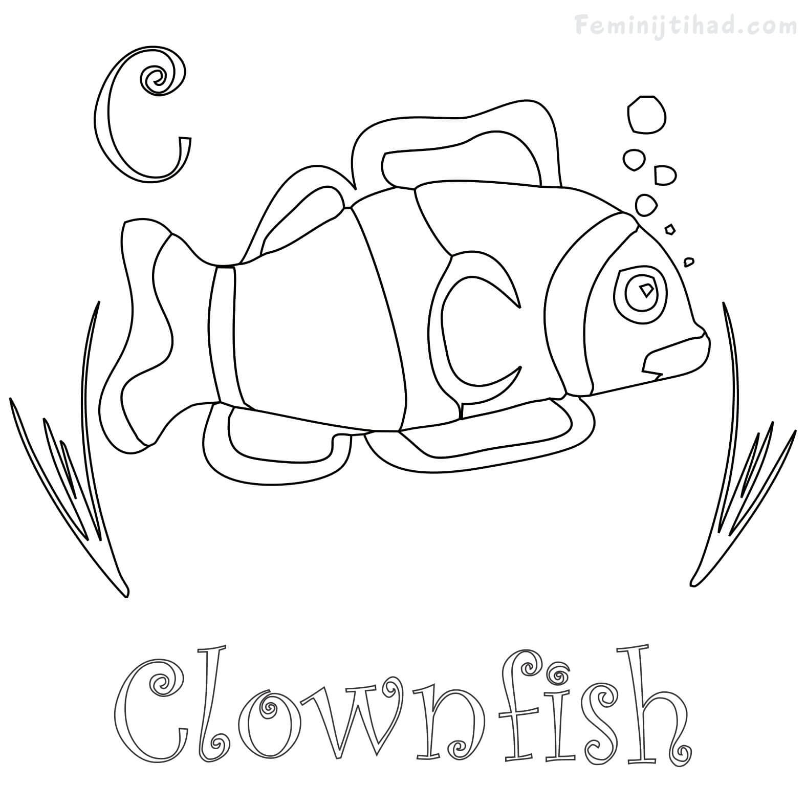 coloring page of clown fish