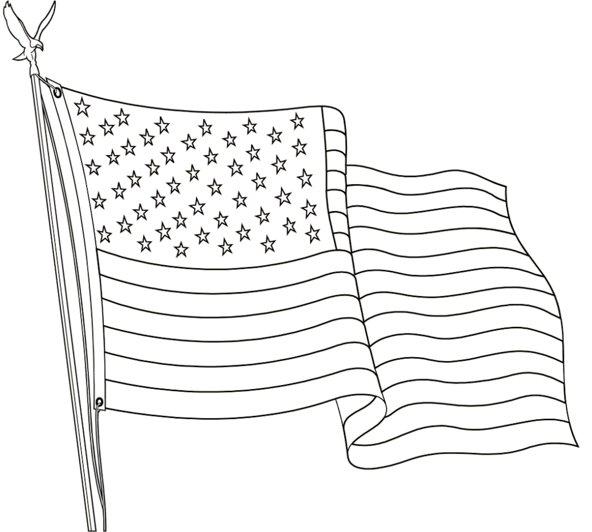 coloring page of the american flag
