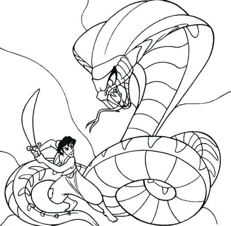 coloring pages aladdin cobra