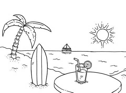 coloring pages beach theme
