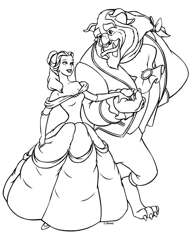 coloring pages beauty and the beast