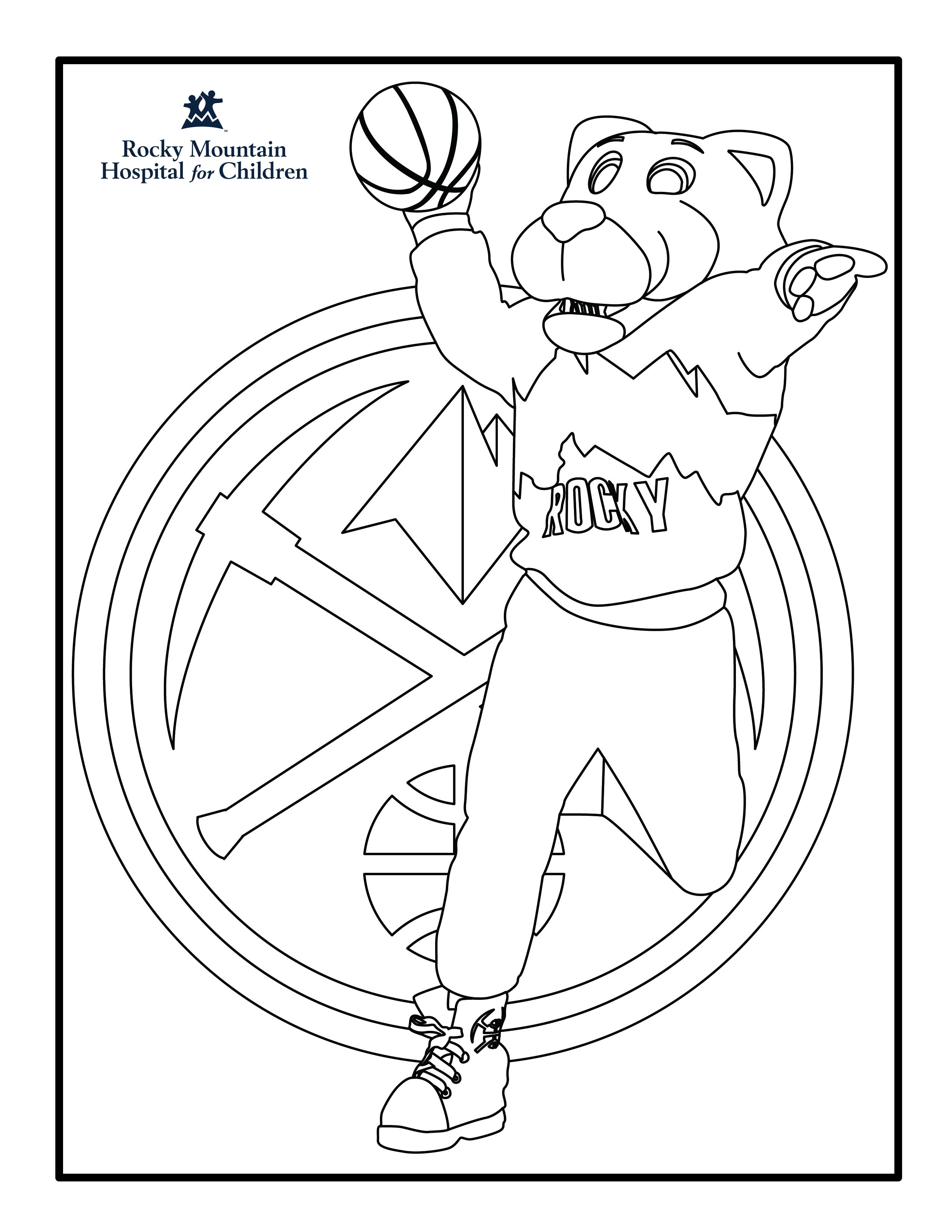 coloring pages denver nuggets