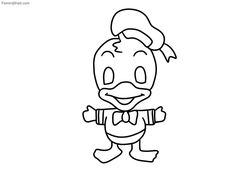 coloring pages disney cuties donald duck