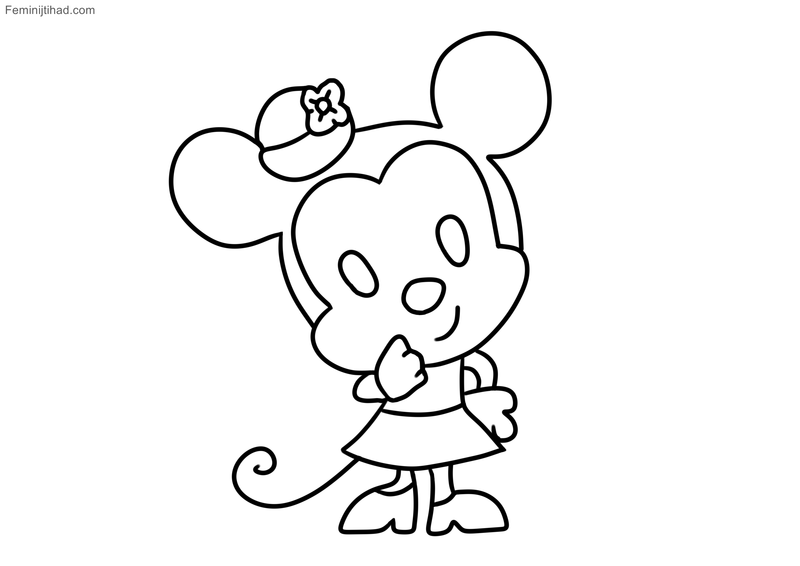 coloring pages disney cuties minnie mouse