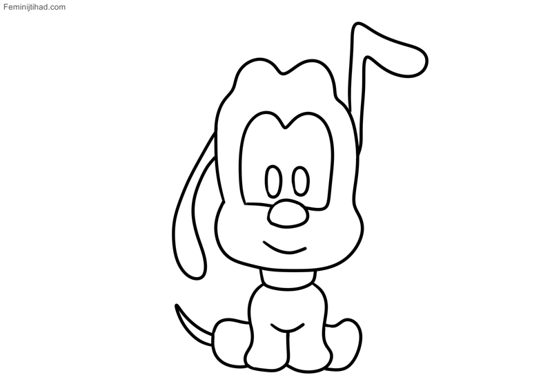 coloring pages disney cuties pluto