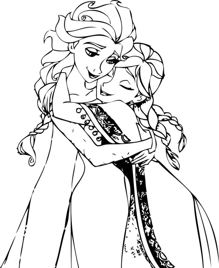 coloring pages elsa and anna