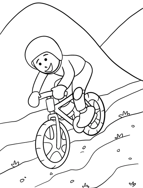 coloring pages mountain biking