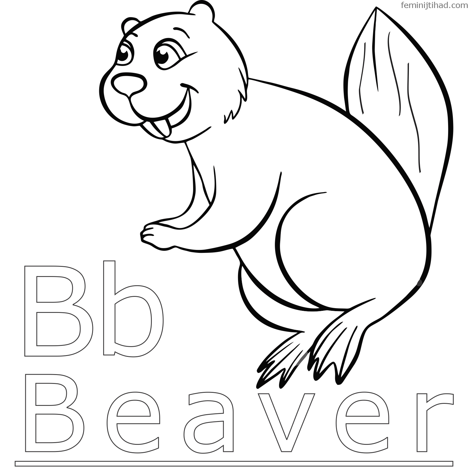 coloring pages of a beaver