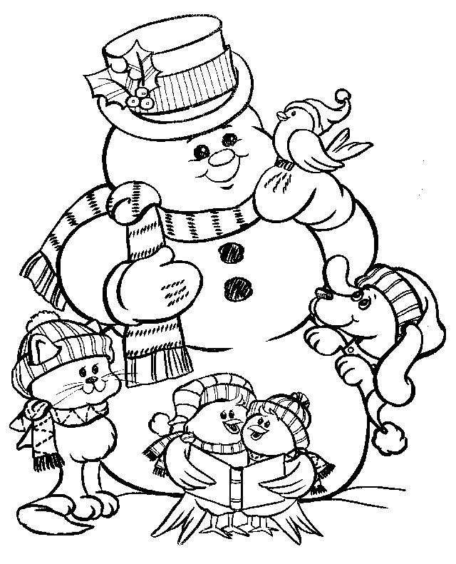 coloring pages of a snowman