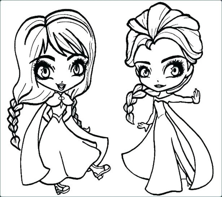 coloring pages of elsa and anna